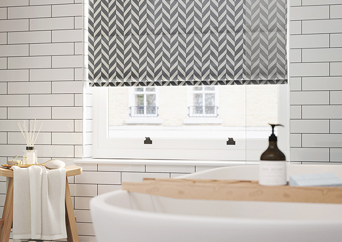 Chevron Stripe, Grey - Roman Blind - Image 5